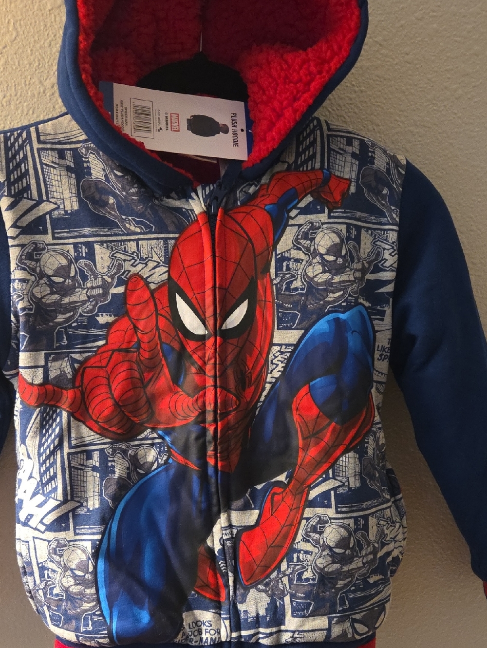 Marvel Spider-Man Red & Blue Graphic Zip Hoodie